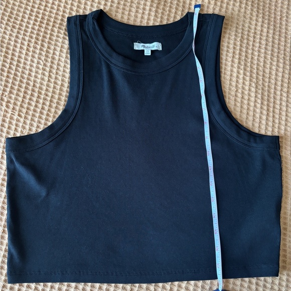 Madewell Supima® Rib Crop Tank | Ribbed, Cropped Tank Top in Black | Women’s XL - Picture 9 of 16